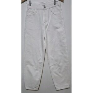 FRAME Ultra High Rise Barrel Sz 25 Cream White Jean Denim Grunge Moto Boho Baggy